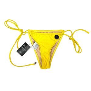 COTTON ON BODY Bikini Swim Bottom Womens Size S Yellow Brazilian String Tie Side